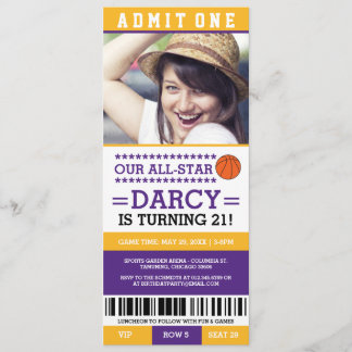 Invitación El cumpleaños del partido de baloncesto invita