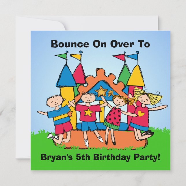 Invitación El cumpleaños del Personalizado de la Casa de Bass (Anverso)