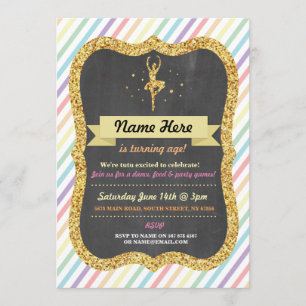 Invitación El cumpleaños del purpurina del oro del rosa de