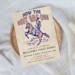 Invitación El cumpleaños del Rodeo de Cowboy occidental como