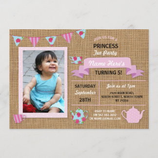 Invitación El cumpleaños del rosa de la princesa fiesta del