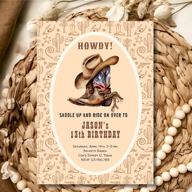 Invitación El cumpleaños del vaquero del oeste salvaje (Subido por el creador)