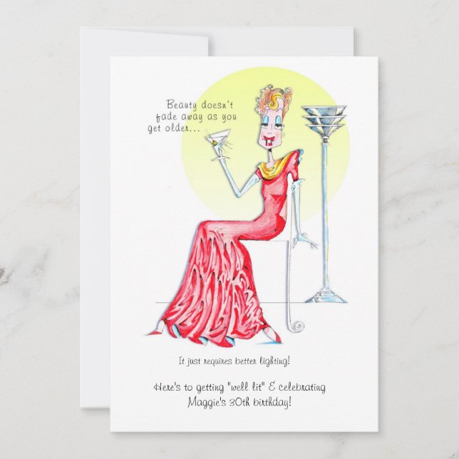 Invitación ¡El cumpleaños femenino fabuloso invita! (Anverso)