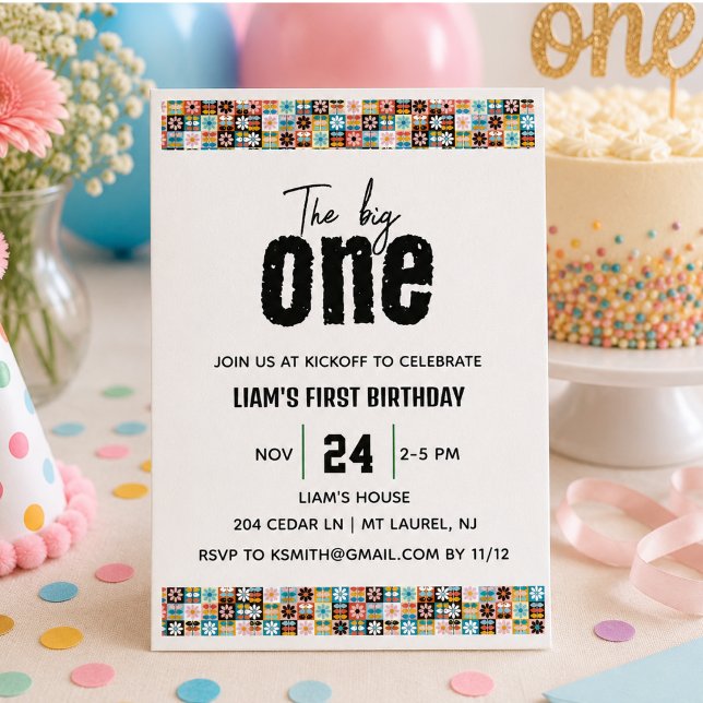 Invitación El Cumpleaños GRANDE número uno (The BIG One 1st Birthday Invitation)