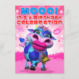 Invitación El cumpleaños invita a MOO del beso (el