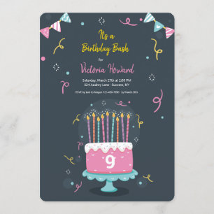 Invitación El cumpleaños mira al trasluz a la fiesta de