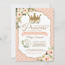Invitación El cumpleaños real floral de la pequeña princesa R