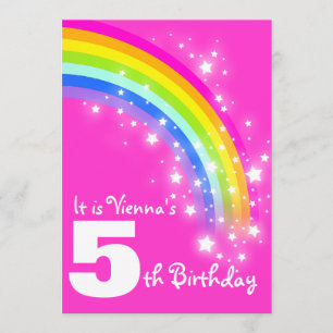 Invitación El cumpleaños rosado del 5to cumpleaños del arco