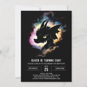 Invitación El cumpleaños soñado de las acuarelas de Dragón