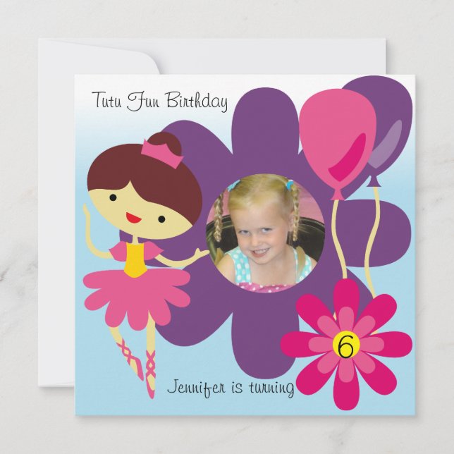 Invitación El cumpleaños trigueno de la bailarina de la foto (Anverso)
