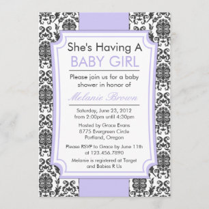 Invitación El damasco elegante Baby Shower invita