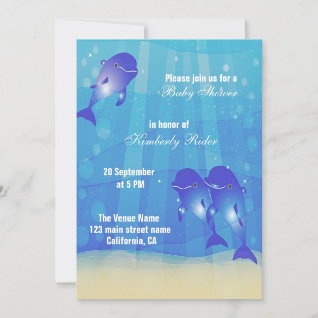 Invitación El delfín azul (Anverso)