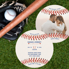 Invitación El Deporte De Béisbol El Boda De Fotografías Perfe