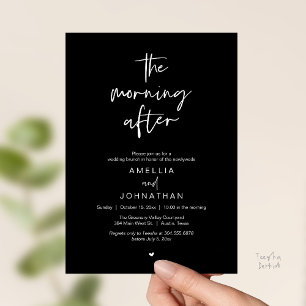 Invitación El desayuno después, Brunch moderno de bodas