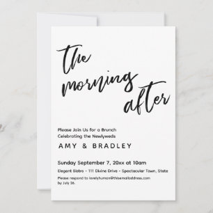 Invitación El Desayuno Después de la Boda Escritura a Mano
