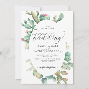 Invitación El Desierto de Cactus Boho Suculenta al Boda de or