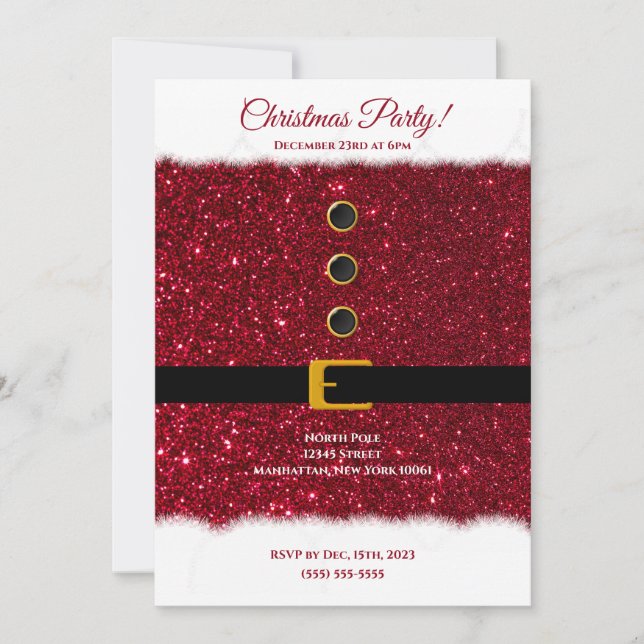 Invitación El deslumbrante atuendo rojo del Fiesta-Santa navi (Anverso)