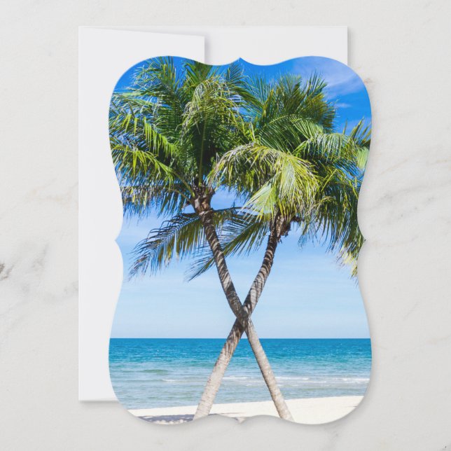 Invitación El destino de las palmeras de boda Beach (Anverso)