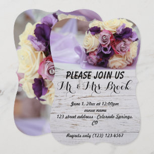 Invitación El destino del destino romántico del flor del ramo