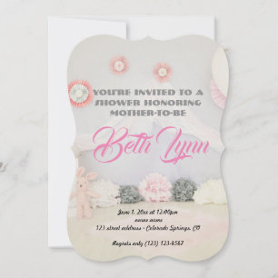 Invitación El destino del Fiesta rosa Baby Shower