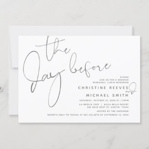 Invitación El día anterior, Boda ensayaba la cena o el brunch