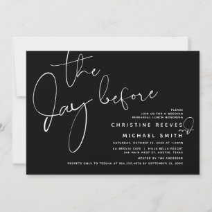 Invitación El día anterior, Boda ensayaba la cena o el brunch