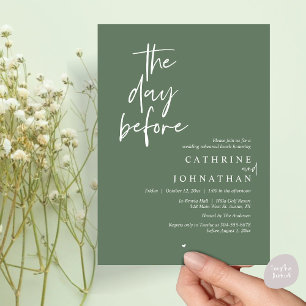 Invitación El día anterior, el Boda ensayó el almuerzo