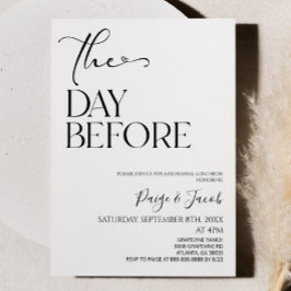 Invitación El día antes del ensayo Boda del almuerzo
