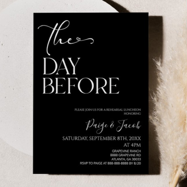 Invitación El día antes del ensayo Boda del almuerzo (Subido por el creador)