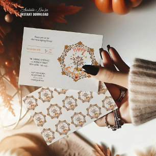 Invitación El día de Acción de Gracias Hojas de Maple marco I