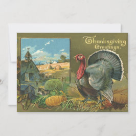 Invitación El Día de Acción de Gracias, Turquía en la granja