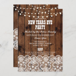 Invitación El día de Años Nuevos occidental del país rústico