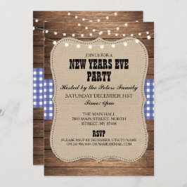 Invitación El día de Años Nuevos occidental del país rústico