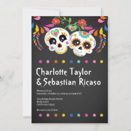 Invitación El Día de la Calavera del Azúcar Boda colorido y d