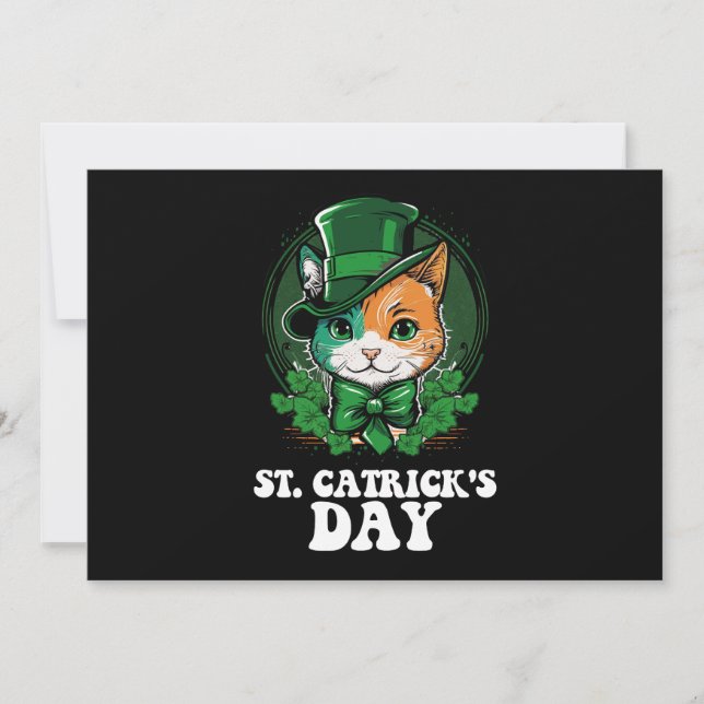 Invitación El Día de los gatos de St. Catricks (Anverso)