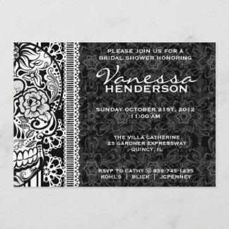 Invitación El día de lujo del cráneo del azúcar del cordón de