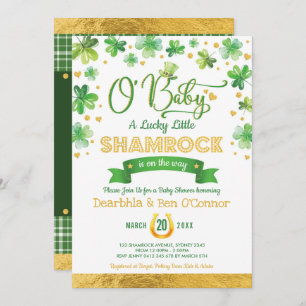 Invitación El Día de San Patricio de moda, Shamrock Baby Show