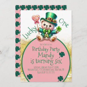Invitación El día de San Patricio, el Chica cariñoso cumpleañ