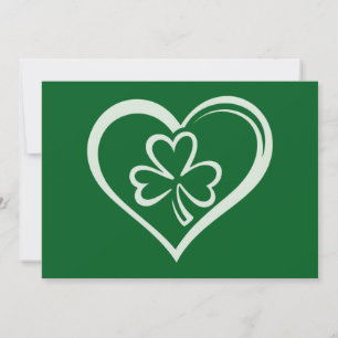 Invitación El día de San Patricio es gracioso Shamrock Heart 
