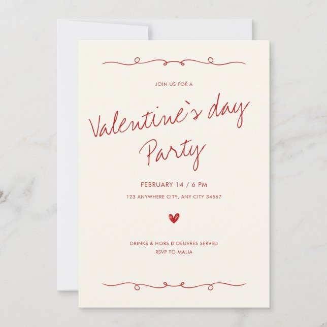 Invitación el día de San Valentín (Anverso)