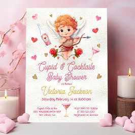 Invitación El día de San Valentín Cupid and Cocktails Baby Sh