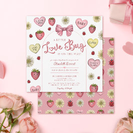 Invitación El día de San Valentín Cute Pink Love Bug Baby Sho