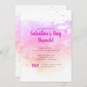 Invitación El día de San Valentín de acuarela de brunch del d