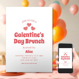 Invitación El día de San Valentín de brunch del día de Retro 