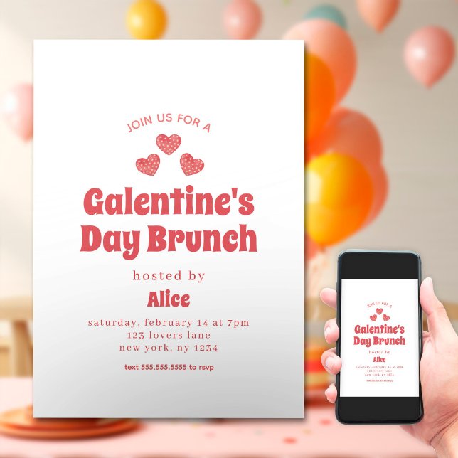 Invitación El día de San Valentín de brunch del día de Retro  (Subido por el creador)