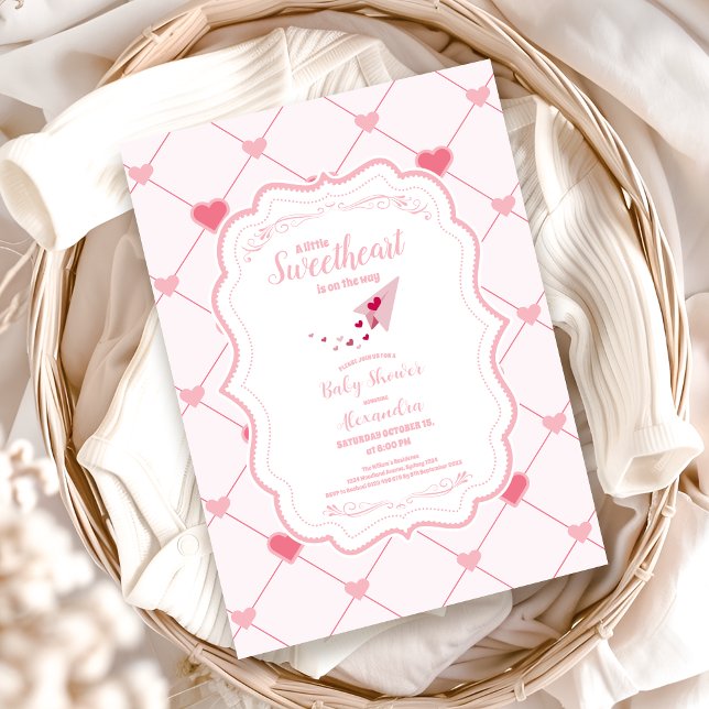 Invitación El día de San Valentín de moda Baby Shower (Subido por el creador)