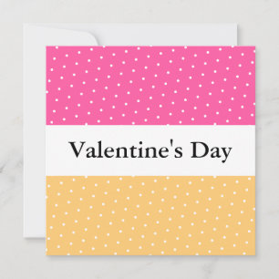 Invitación El día de San Valentín de puntos de franjas blanca