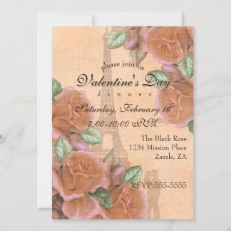 Invitación El día de San Valentín de Vintage de lo
