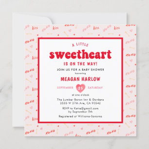 Invitación El día de San Valentín del corazón Febrero Baby Sh
