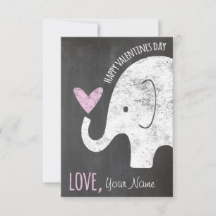 Invitación El día de San Valentín del elefante embroma la